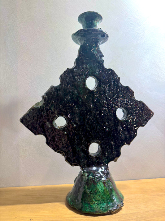 Haska – Amazigh Symbol Ceramic Candle Holder